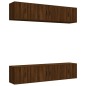 Set Mobili Porta TV 6 pz Rovere Marrone in Legno Multistrato Set Mobili Porta TV 6 pz Rovere Marrone in Legno Multistrato