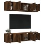 Set Mobili Porta TV 6 pz Rovere Marrone in Legno Multistrato Set Mobili Porta TV 6 pz Rovere Marrone in Legno Multistrato