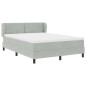 Letto Box Spring con Materasso Grigio Chiaro 140x200 cm in Velluto Letto Box Spring con Materasso Grigio Chiaro 140x200 cm in Velluto
