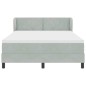 Letto Box Spring con Materasso Grigio Chiaro 140x200 cm in Velluto Letto Box Spring con Materasso Grigio Chiaro 140x200 cm in Velluto