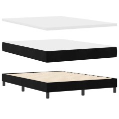 Letto Box Spring con Materasso nero 140x200 cm in Velluto