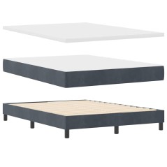 Letto Box Spring vidaXL con Materasso Grigio Scuro 160x200 cm in Velluto