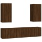 Set Mobili Porta TV 5 pz Rovere Marrone in Legno Multistrato Set Mobili Porta TV 5 pz Rovere Marrone in Legno Multistrato