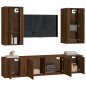 Set Mobili Porta TV 5 pz Rovere Marrone in Legno Multistrato Set Mobili Porta TV 5 pz Rovere Marrone in Legno Multistrato