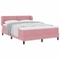 vidaXL Letto Box Spring con Materasso Rosa 160x200 cm Velluto vidaXL Letto Box Spring con Materasso Rosa 160x200 cm Velluto