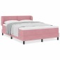 vidaXL Letto Box Spring con Materasso Rosa 160x200 cm Velluto vidaXL Letto Box Spring con Materasso Rosa 160x200 cm Velluto