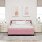 vidaXL Letto Box Spring con Materasso Rosa 160x200 cm Velluto vidaXL Letto Box Spring con Materasso Rosa 160x200 cm Velluto