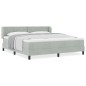 Letto Box Spring vidaXL con Materasso Grigio Chiaro 180x200 cm in Velluto