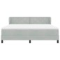 Letto Box Spring vidaXL con Materasso Grigio Chiaro 180x200 cm in Velluto