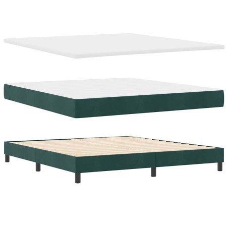 vidaXL Letto Box Spring con Materasso Verde Scuro 180x200 cm Velluto