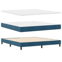 vidaXL Letto Box Spring con Materasso Blu Scuro 180x200 cm Velluto