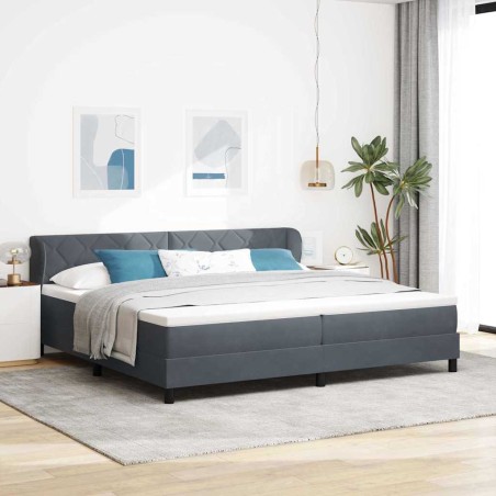 vidaXL Letto Box Spring con Materasso Grigio Scuro 200x200 cm Velluto
