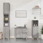 Set Mobili da Bagno 3 pz Grigio Sonoma in Legno Multistrato Set Mobili da Bagno 3 pz Grigio Sonoma in Legno Multistrato