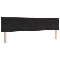 Letto Box Spring con Materasso Nero 200x200 cm in Velluto