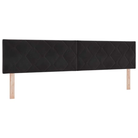 Letto Box Spring con Materasso Nero 200x200 cm in Velluto