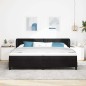 Letto Box Spring con Materasso Nero 200x200 cm in Velluto Letto Box Spring con Materasso Nero 200x200 cm in Velluto