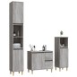 Set Mobili da Bagno 3 pz Grigio Sonoma in Legno Multistrato Set Mobili da Bagno 3 pz Grigio Sonoma in Legno Multistrato