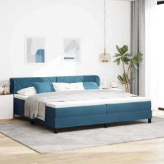 Letto Box Spring vidaXL con Materasso Blu Scuro 200x200 cm Velluto