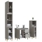 Set Mobili da Bagno 3 pz Grigio Sonoma in Legno Multistrato Set Mobili da Bagno 3 pz Grigio Sonoma in Legno Multistrato