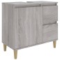 Set Mobili da Bagno 3 pz Grigio Sonoma in Legno Multistrato Set Mobili da Bagno 3 pz Grigio Sonoma in Legno Multistrato