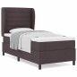 vidaXL Letto a Molle con Materasso Marrone Scuro 90x200 cm in Tessuto