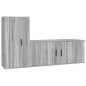 Set Mobili Porta TV 2 pz Grigio Sonoma in Legno Multistrato Set Mobili Porta TV 2 pz Grigio Sonoma in Legno Multistrato