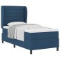 vidaXL Letto a molle con materasso Blu 90x200 cm in tessuto