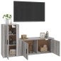 Set Mobili Porta TV 2 pz Grigio Sonoma in Legno Multistrato Set Mobili Porta TV 2 pz Grigio Sonoma in Legno Multistrato