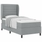 vidaXL Letto a molle con materasso grigio chiaro, 100 x 200 cm, tessuto vidaXL Letto a molle con materasso grigio chiaro, 100 x 200 cm, tessuto