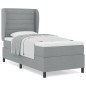 vidaXL Letto a molle con materasso grigio chiaro, 100 x 200 cm, tessuto vidaXL Letto a molle con materasso grigio chiaro, 100 x 200 cm, tessuto