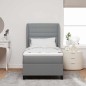 vidaXL Letto a molle con materasso grigio chiaro, 100 x 200 cm, tessuto vidaXL Letto a molle con materasso grigio chiaro, 100 x 200 cm, tessuto