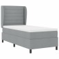 vidaXL Letto a molle con materasso grigio chiaro, 100 x 200 cm, tessuto vidaXL Letto a molle con materasso grigio chiaro, 100 x 200 cm, tessuto