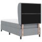 vidaXL Letto a molle con materasso grigio chiaro, 100 x 200 cm, tessuto vidaXL Letto a molle con materasso grigio chiaro, 100 x 200 cm, tessuto