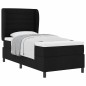 vidaXL Letto a molle con materasso nero 100x200 cm in tessuto