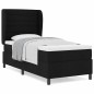 vidaXL Letto a molle con materasso nero 100x200 cm in tessuto