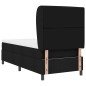 vidaXL Letto a molle con materasso nero 100x200 cm in tessuto