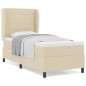 vidaXL Letto con box spring e materasso crema, 100x200 cm, in tessuto vidaXL Letto con box spring e materasso crema, 100x200 cm, in tessuto