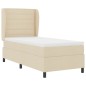 vidaXL Letto con box spring e materasso crema, 100x200 cm, in tessuto vidaXL Letto con box spring e materasso crema, 100x200 cm, in tessuto