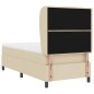 vidaXL Letto con box spring e materasso crema, 100x200 cm, in tessuto vidaXL Letto con box spring e materasso crema, 100x200 cm, in tessuto