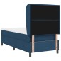 vidaXL Letto a molle blu con materasso 100x200 cm in tessuto