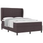 vidaXL Rete a molle con materasso marrone scuro 140x200 cm in tessuto