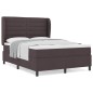 vidaXL Rete a molle con materasso marrone scuro 140x200 cm in tessuto