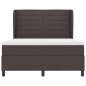 vidaXL Rete a molle con materasso marrone scuro 140x200 cm in tessuto