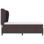vidaXL Rete a molle con materasso marrone scuro 140x200 cm in tessuto