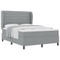 vidaXL Letto con molle e materasso Grigio chiaro 160x200 cm in tessuto. vidaXL Letto con molle e materasso Grigio chiaro 160x200 cm in tessuto.