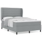 vidaXL Letto con molle e materasso Grigio chiaro 160x200 cm in tessuto. vidaXL Letto con molle e materasso Grigio chiaro 160x200 cm in tessuto.