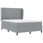 vidaXL Letto con molle e materasso Grigio chiaro 160x200 cm in tessuto. vidaXL Letto con molle e materasso Grigio chiaro 160x200 cm in tessuto.