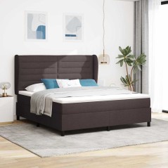 vidaXL Letto con Materasso a Molle Marrone Scuro 180x200 cm