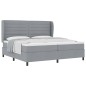 vidaXL Letto a molle con materasso grigio chiaro 200x200 cm in tessuto
