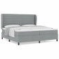 vidaXL Letto a molle con materasso grigio chiaro 200x200 cm in tessuto